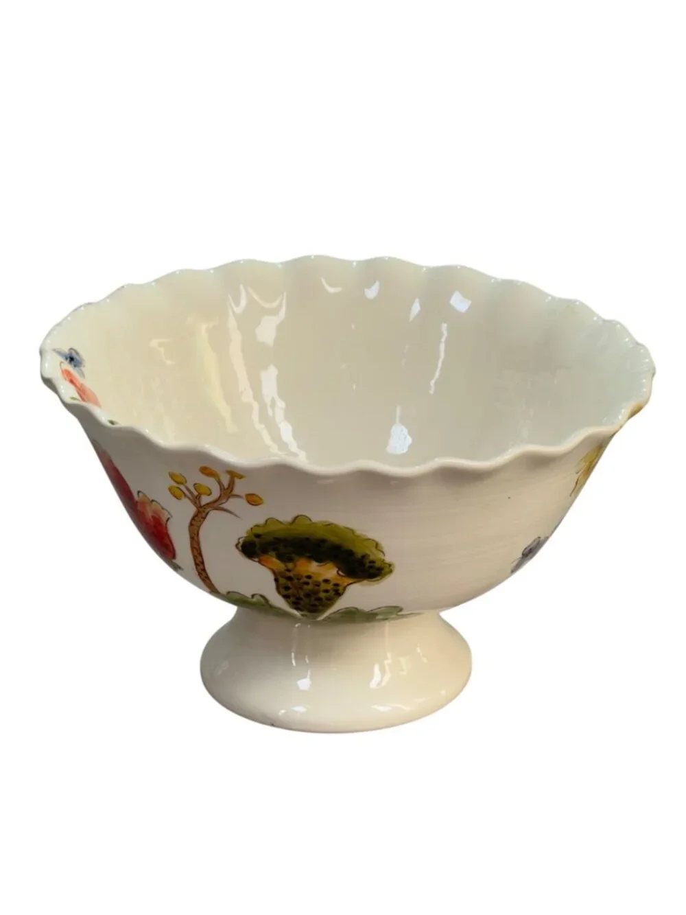Mum Florals by Maxcera Multi-Purpose Ceramic Footed Pedestal Bowl